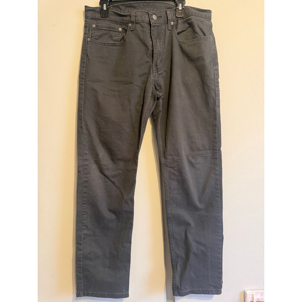 Levi's 505 Regular Fit Straight Leg Jeans Men's 34x32 Gray Denim